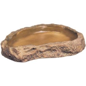 Exo-Terra Granite Rock Reptile Feeding Dish - Medium - 5.25"L x 4.5"W x 1"H