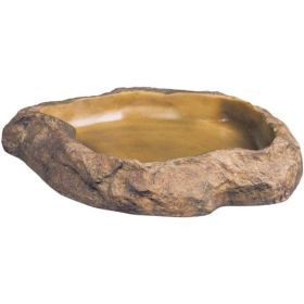 Exo-Terra Granite Rock Reptile Feeding Dish - Large - 8"L x 7"W x 1.5"H