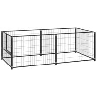 Dog Kennel Black 78.7"x39.4"x27.6" Steel