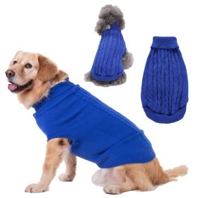 Dog Sweater Warm Pet Sweater Dog Sweaters for Small Dogs Medium Dogs Large Dogs Cute Knitted Classic Clothes Coat for Dog Puppy (Color: Royal blue, size: 3X-Large)