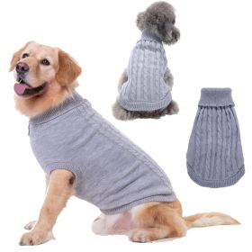 Dog Sweater Warm Pet Sweater Dog Sweaters for Small Dogs Medium Dogs Large Dogs Cute Knitted Classic Clothes Coat for Dog Puppy (Color: Grey, size: medium)