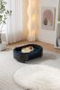 Scandinavian style Elevated Dog Bed Pet Sofa With Solid Wood legs and Black Bent Wood Back, Cashmere Cushion,Mid Size