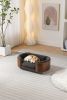 Scandinavian style Elevated Dog Bed Pet Sofa With Solid Wood legs and Walnut Bent Wood Back, Cashmere Cushion,Small Size